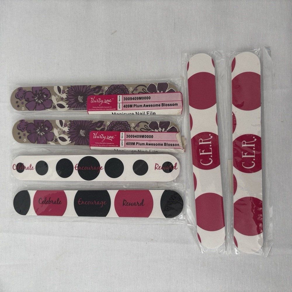 New Thirty-One nail‎ files lot of 6 Manicure set Assorted Designs Gifts